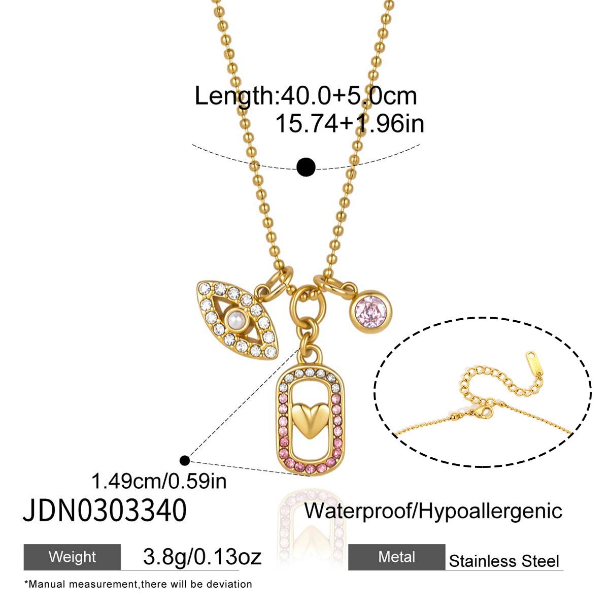 J&D   Mom Heart Pendant Necklace Mother's Day