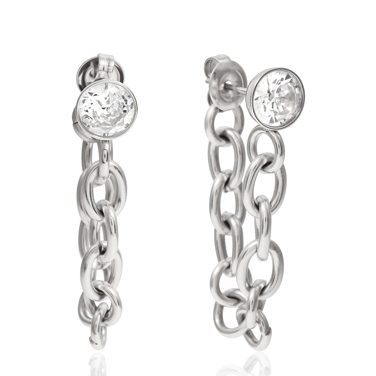 J&D  Thick Chain Tassel Earrings