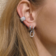 J&D  Silver Tone Wide Domed