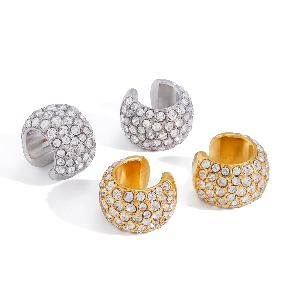 J&D  Silver Tone Wide Domed