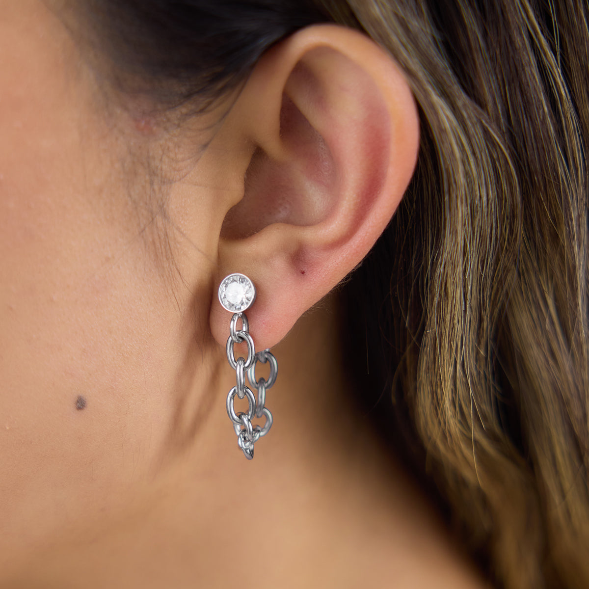 J&D  Thick Chain Tassel Earrings