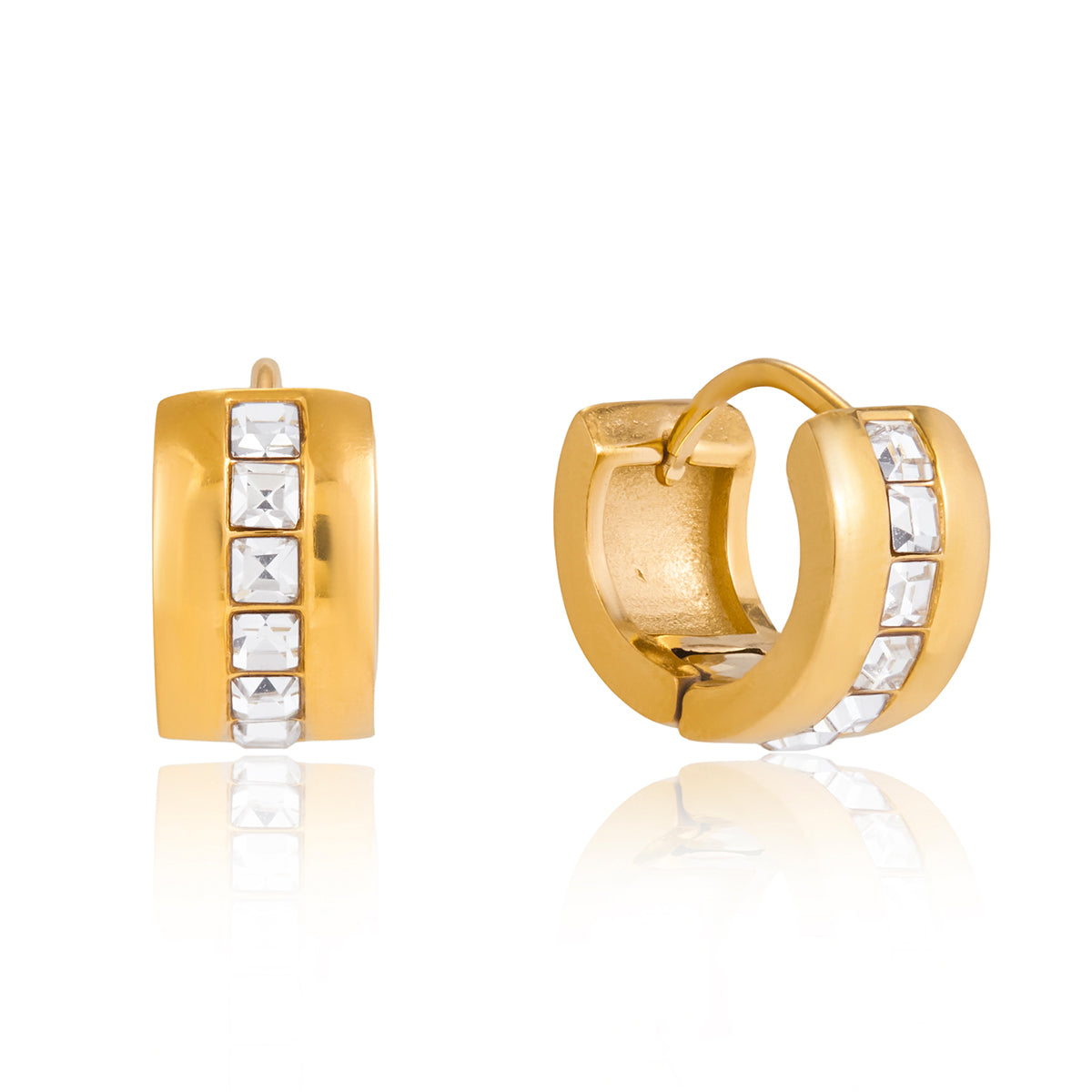J&D  Elegant Rhinestone Leaf Earrings