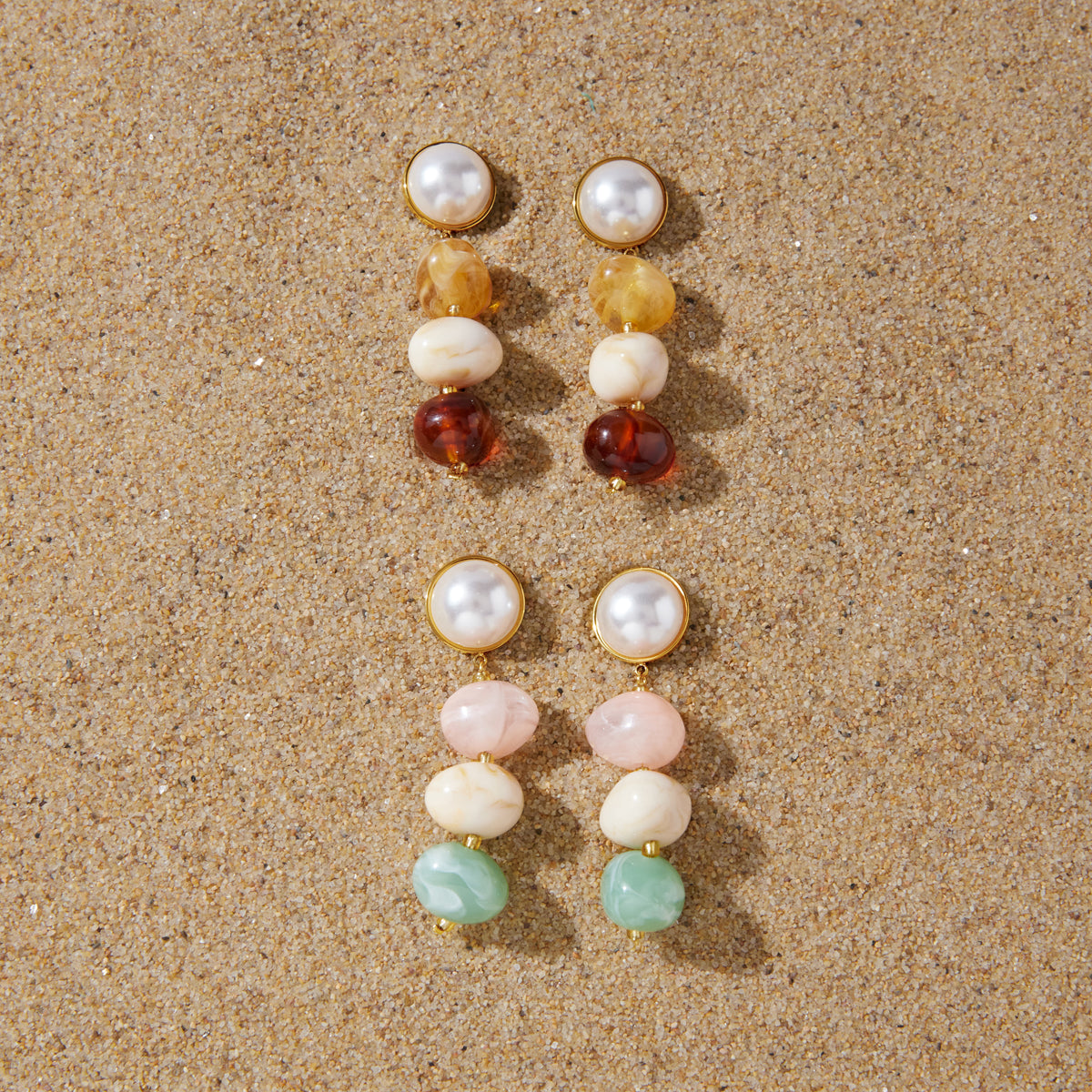 J&D  Brown Tortoise Resin Pearl Tassel