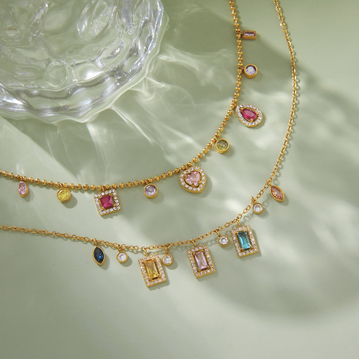 J&D  Station Charm Necklace for Women
