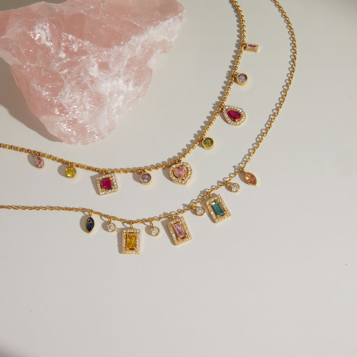 J&D  Station Charm Necklace for Women