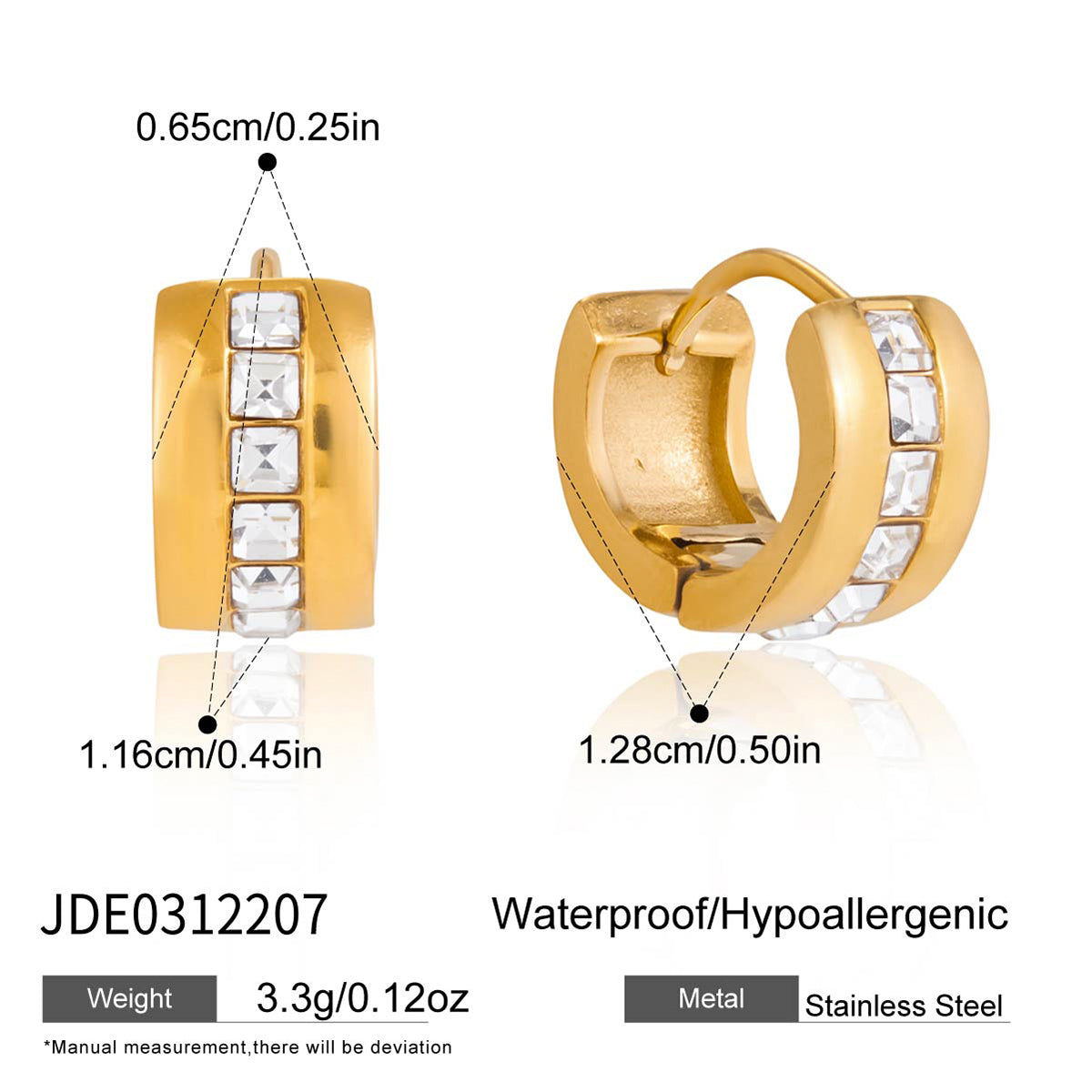 J&D  Elegant Rhinestone Leaf Earrings