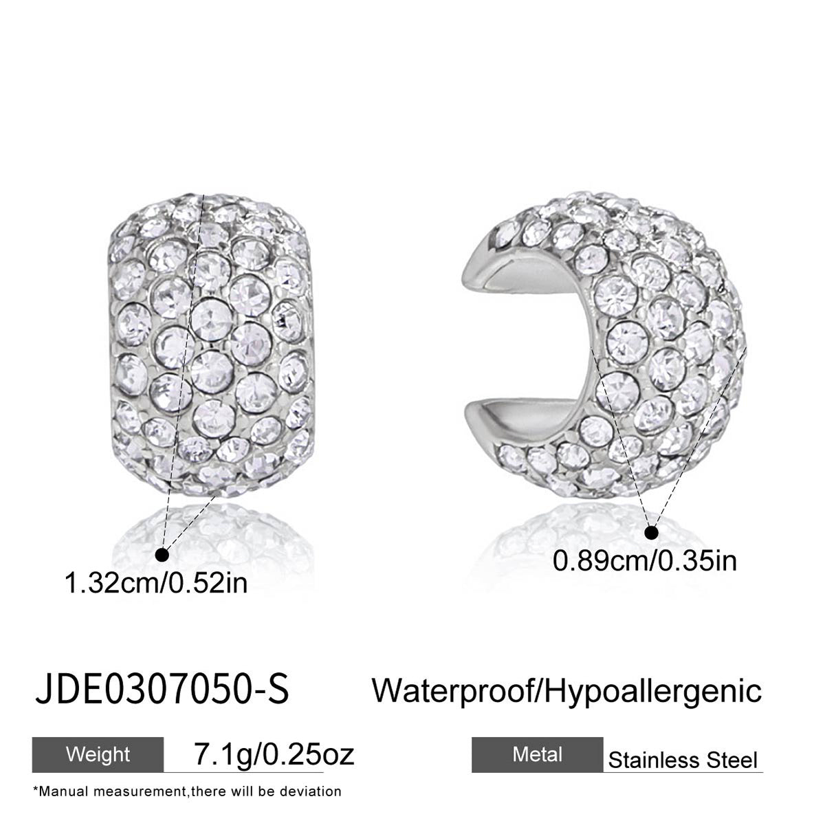J&D  Silver Tone Wide Domed