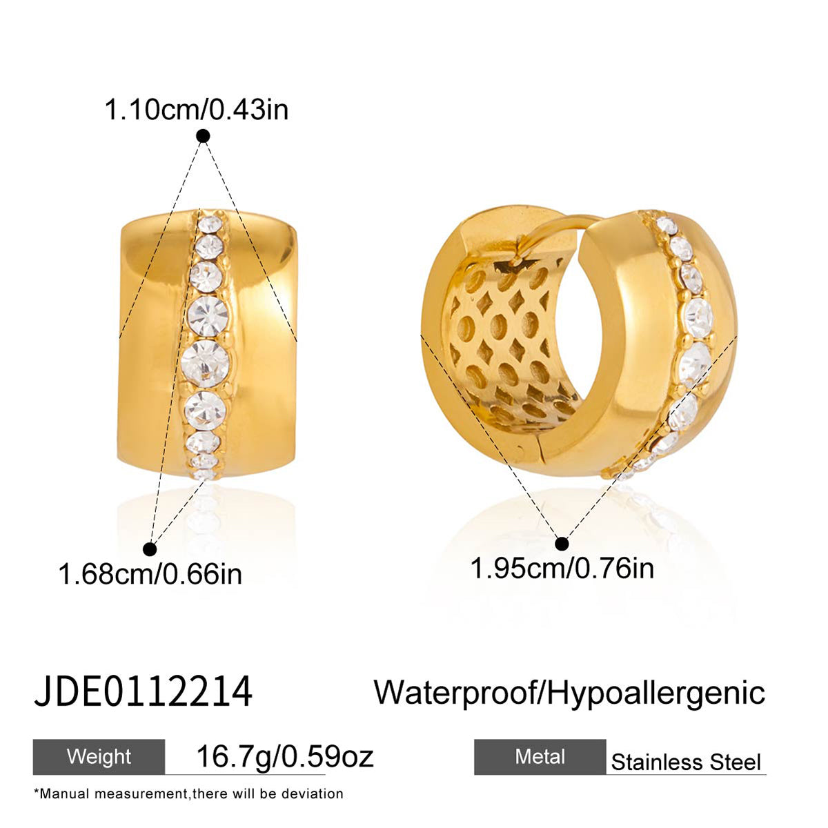 J&D  Elegant Rhinestone Leaf Earrings