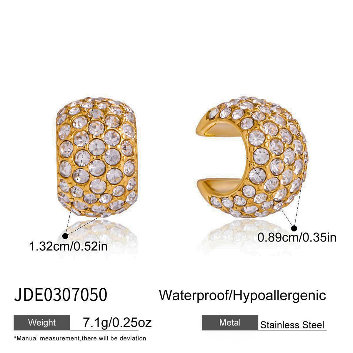 J&D  Silver Tone Wide Domed