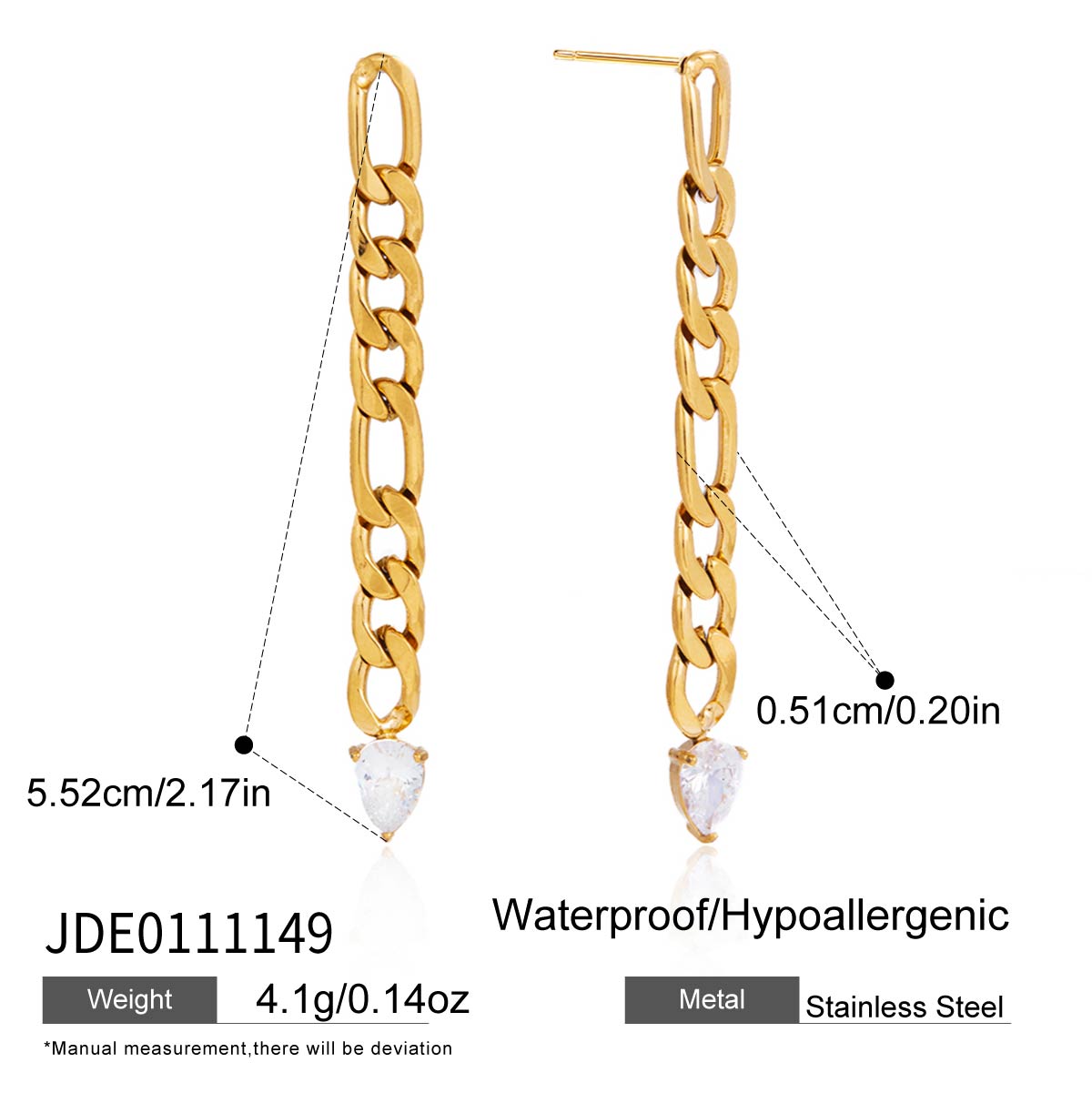 J&D  Earrings Classic Teardrop-shaped Cubic