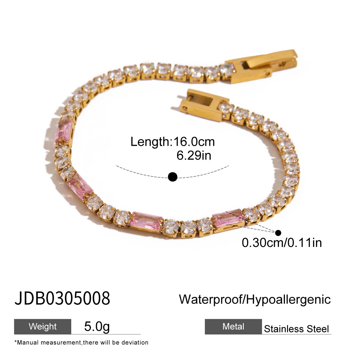 J&D  Chain Bracelet Colorful