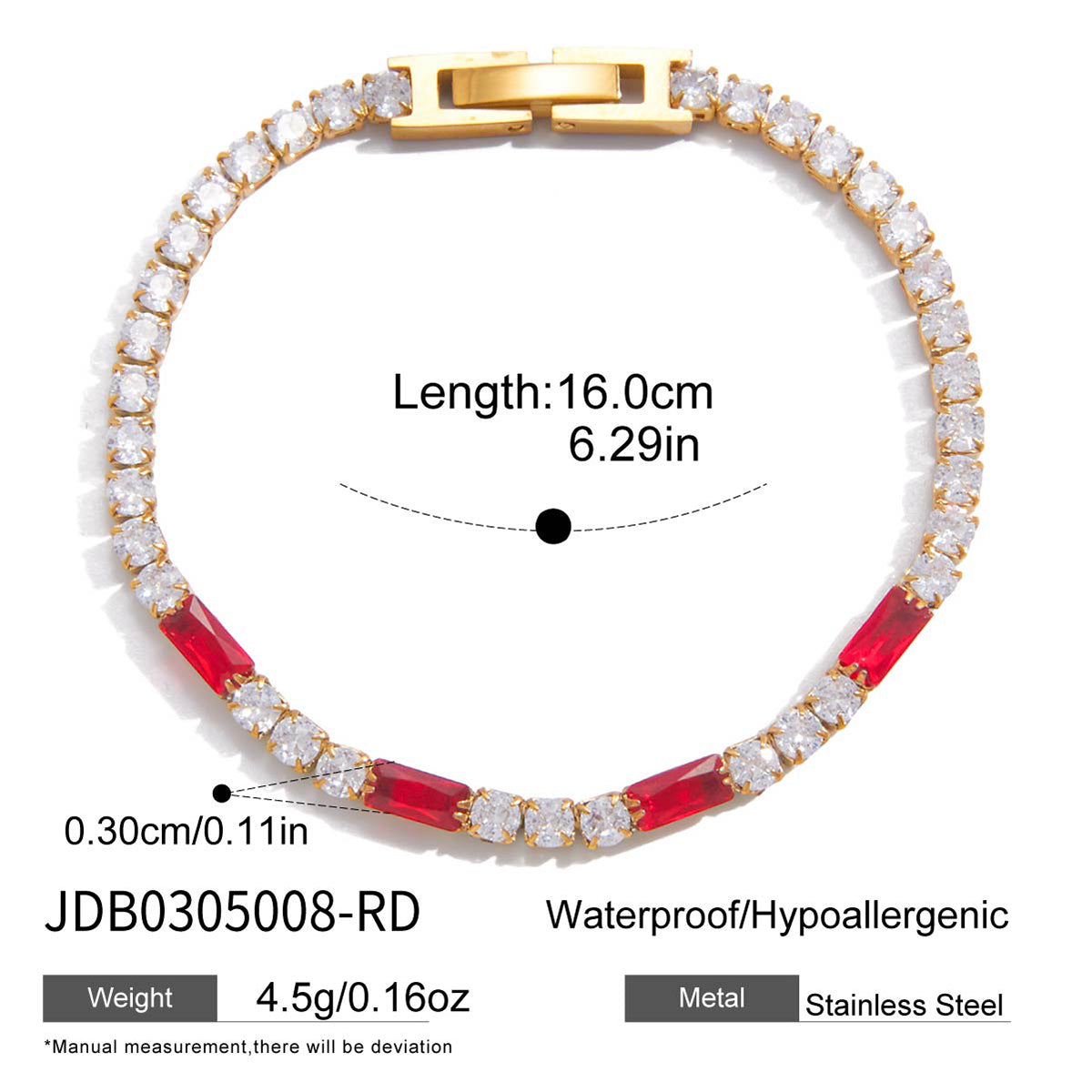J&D  Chain Bracelet Colorful