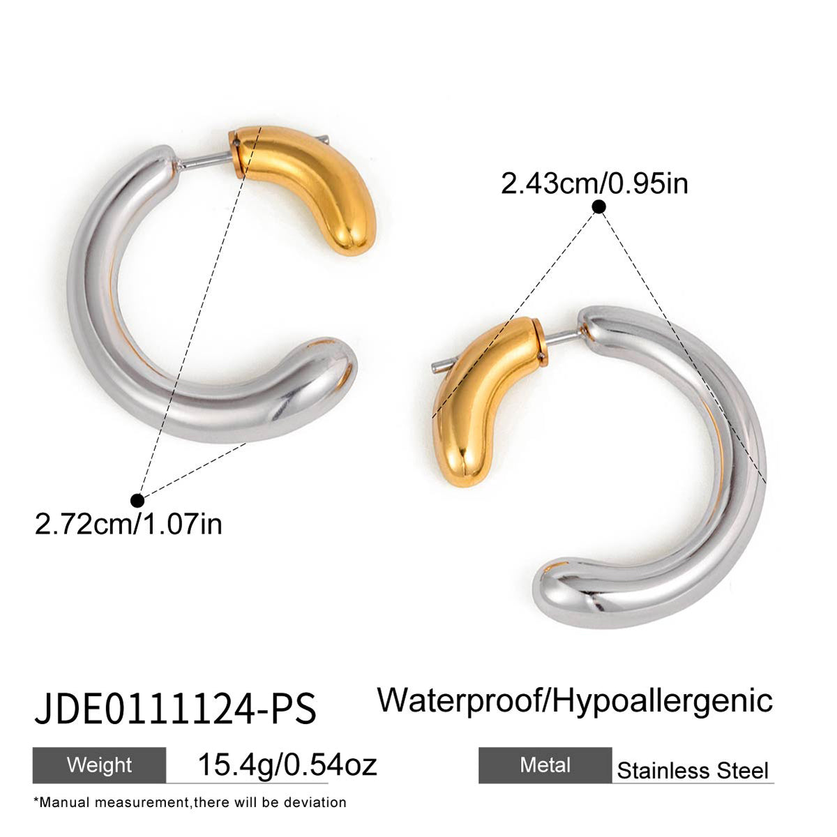 J&D  Two Tone Gold and Silver 360 Front Back