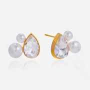J&D Elegant Rhinestone Glass Pearl