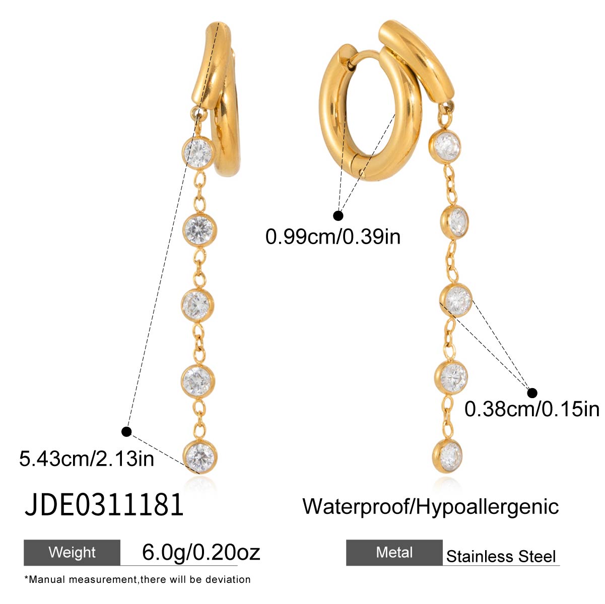 J&D  Earrings Classic Minimalist Design