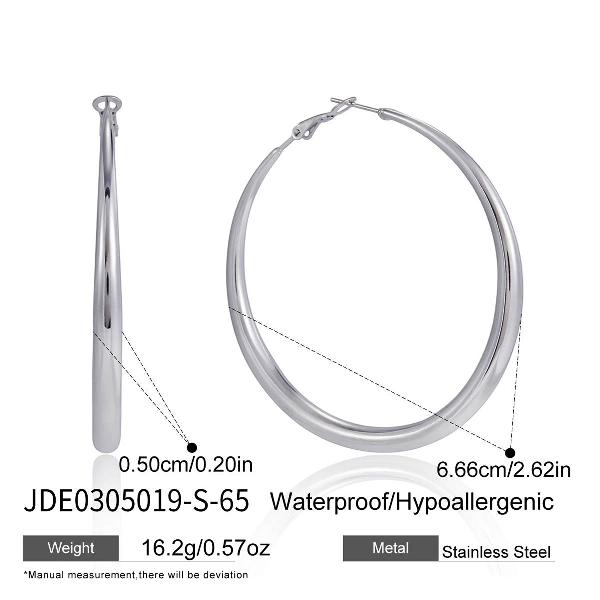 J&D  Silver Tone Classic Statement Smooth