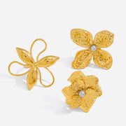 J&D  Beads High Polished Hammered Floral