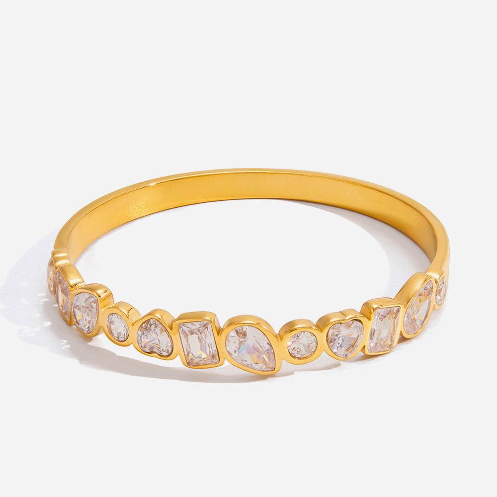 J&D   Statement Multi Shape White CZ Bangle