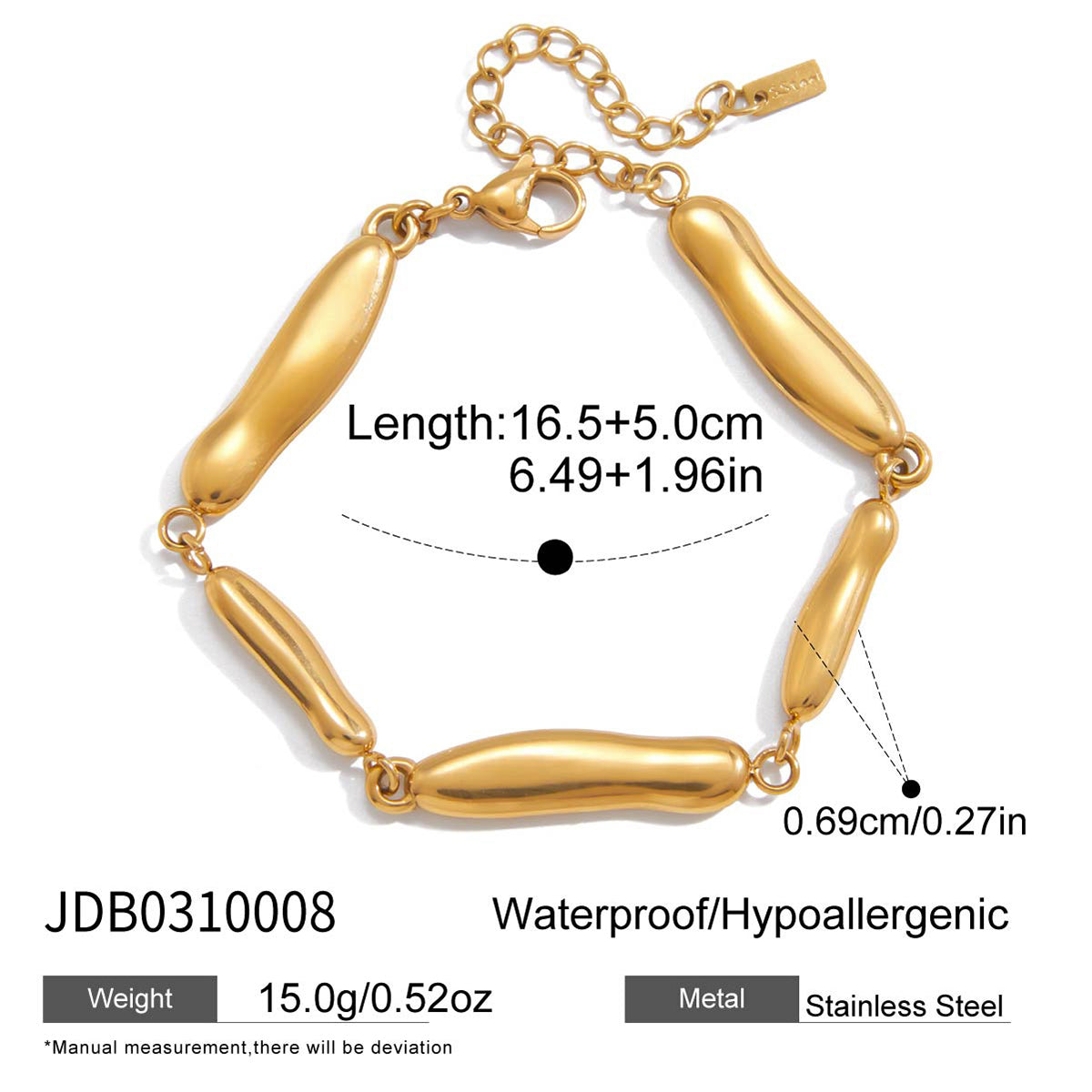 J&D   Statement Heart Knot OT Buckle Bracelet