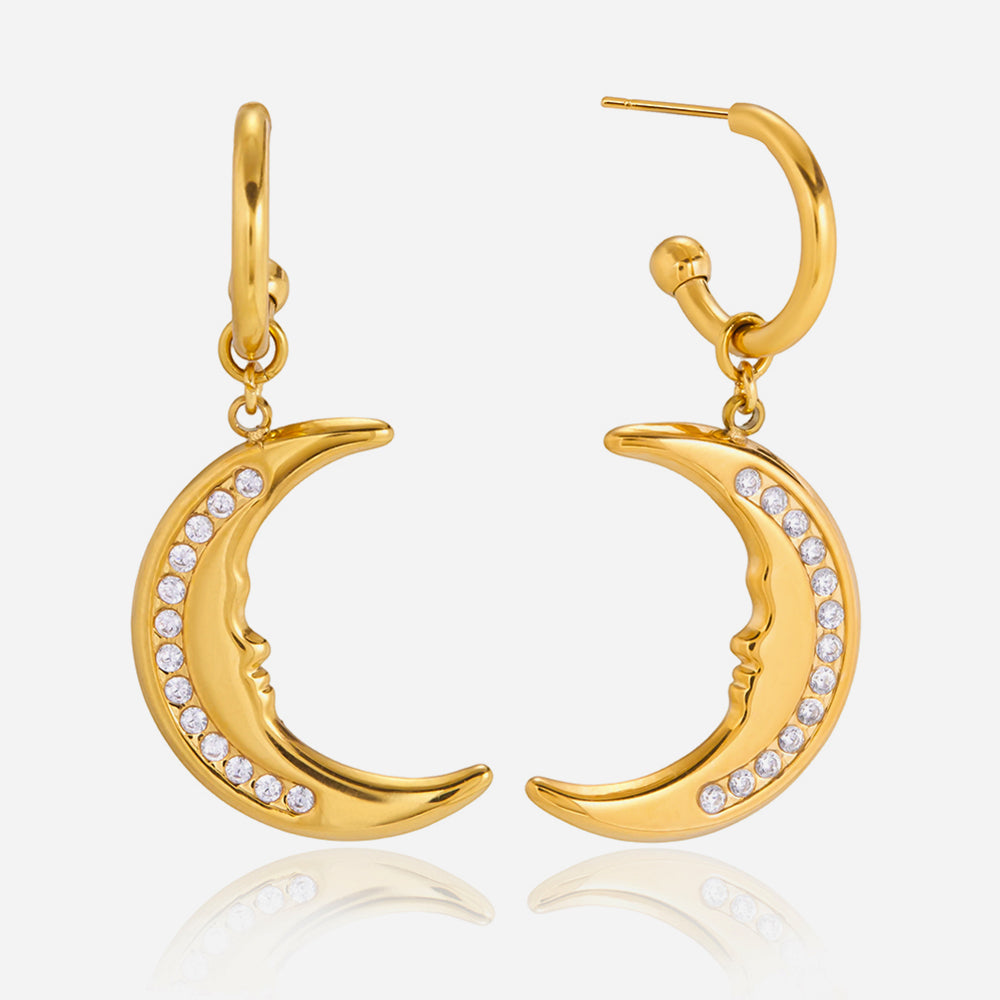 J&D  Graceful Rhinestone Moon