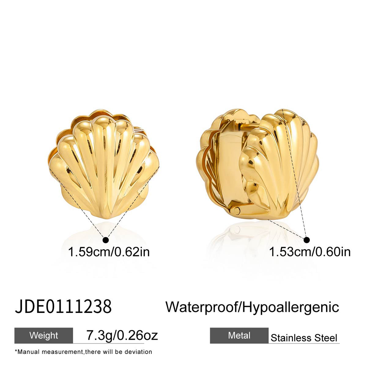 J&D  Classic Hollow Sea Shell Earrings