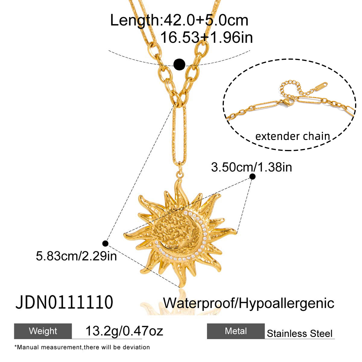 J&D  Classic Hammered Moon Sun