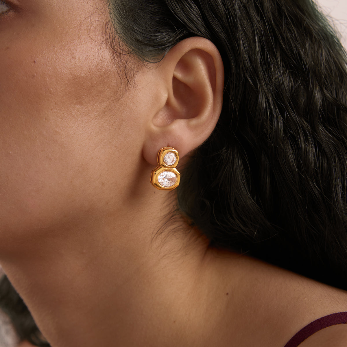 Earrings Round Oval