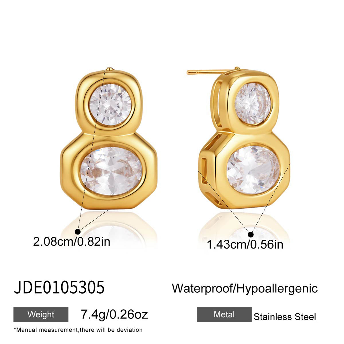 Earrings Round Oval