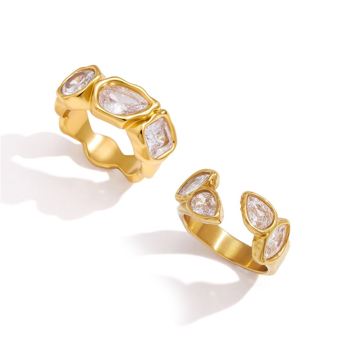 Teardrop Zircon Hammered