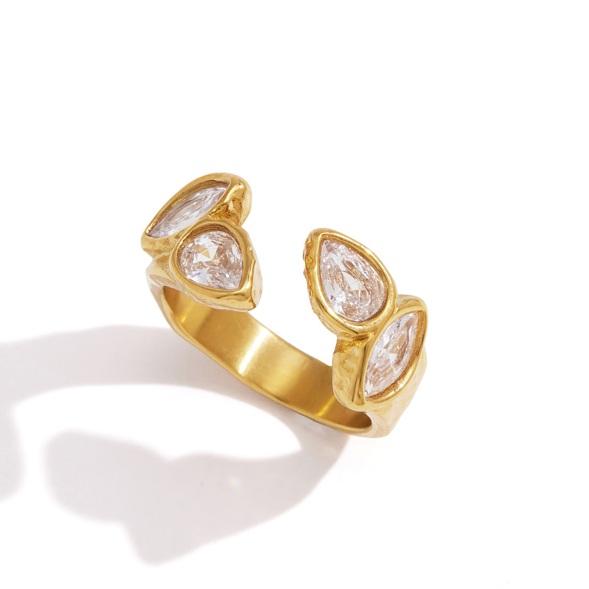 Teardrop Zircon Hammered