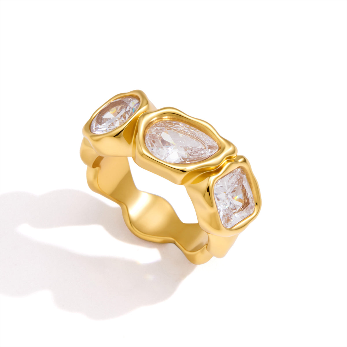 Teardrop Zircon Hammered