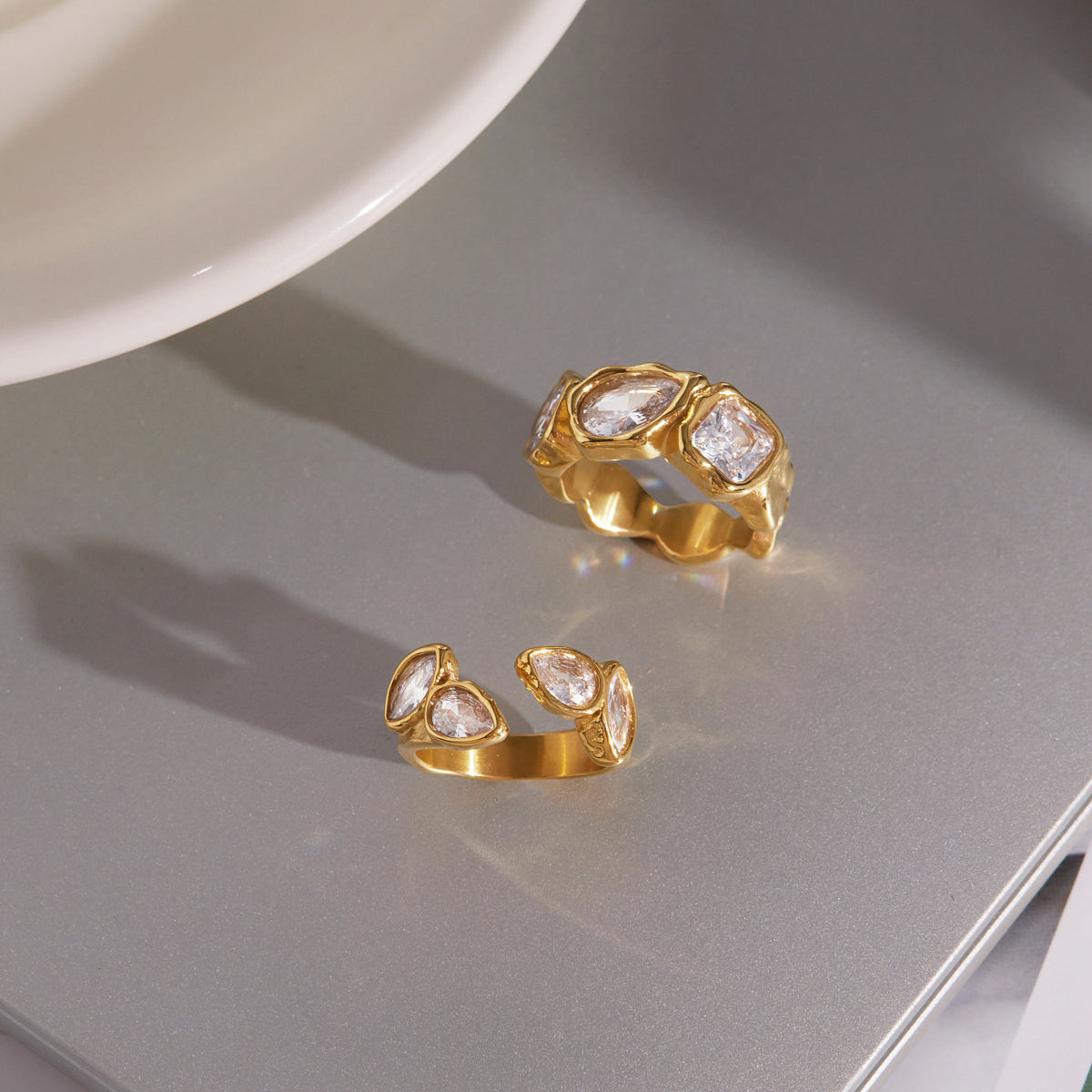 Teardrop Zircon Hammered