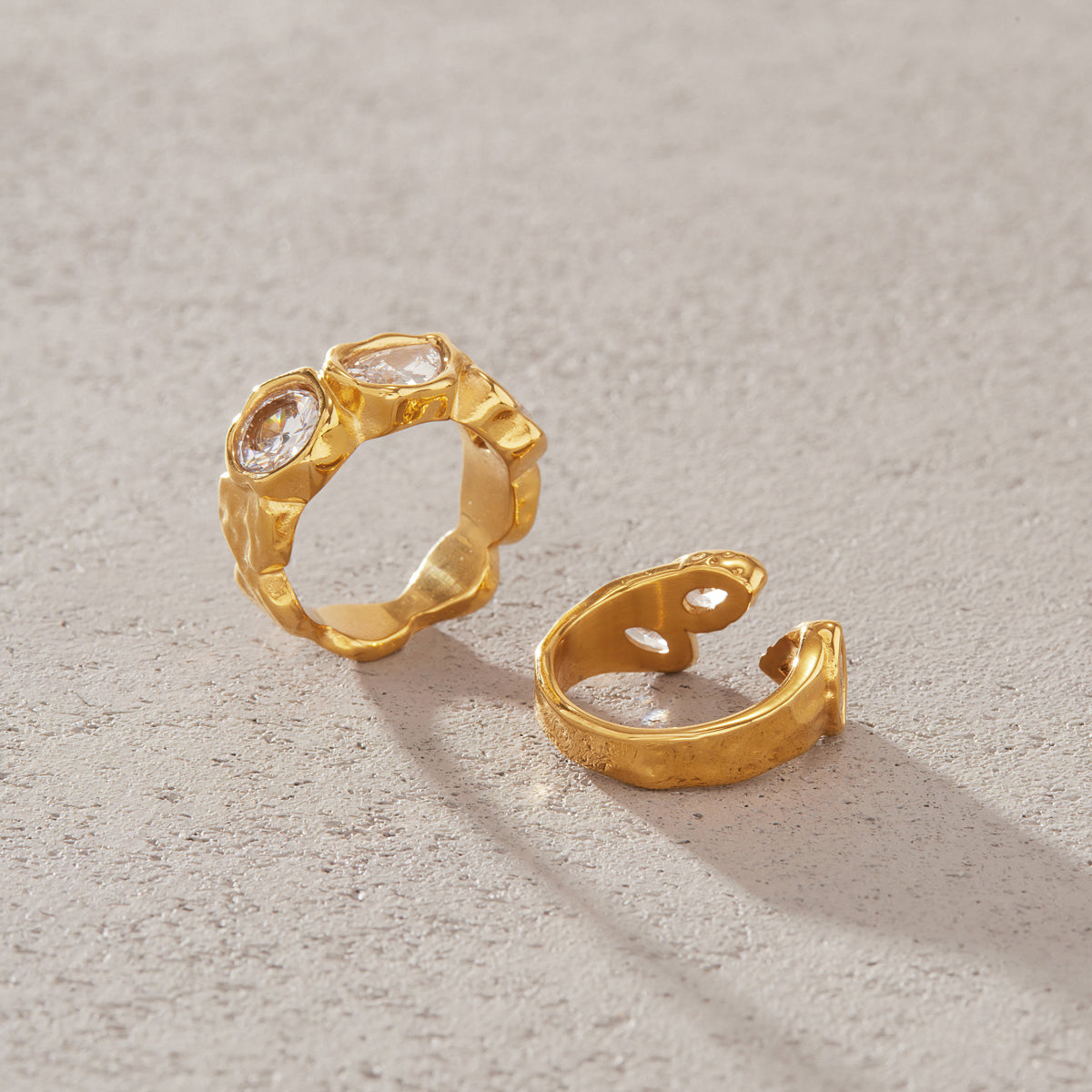 Teardrop Zircon Hammered