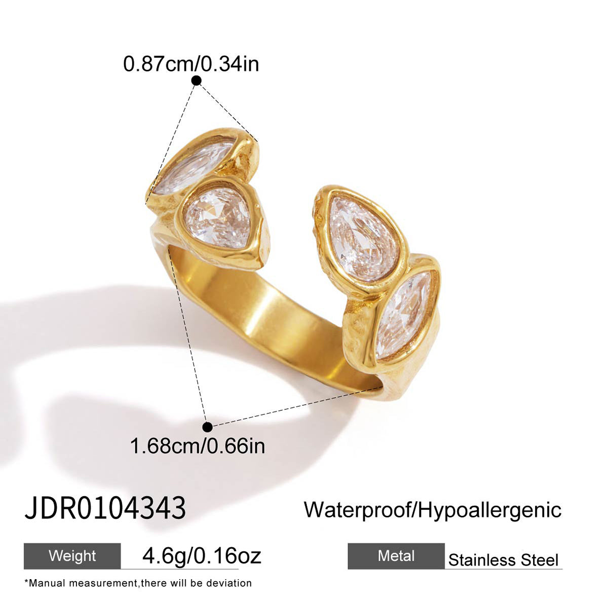 Teardrop Zircon Hammered