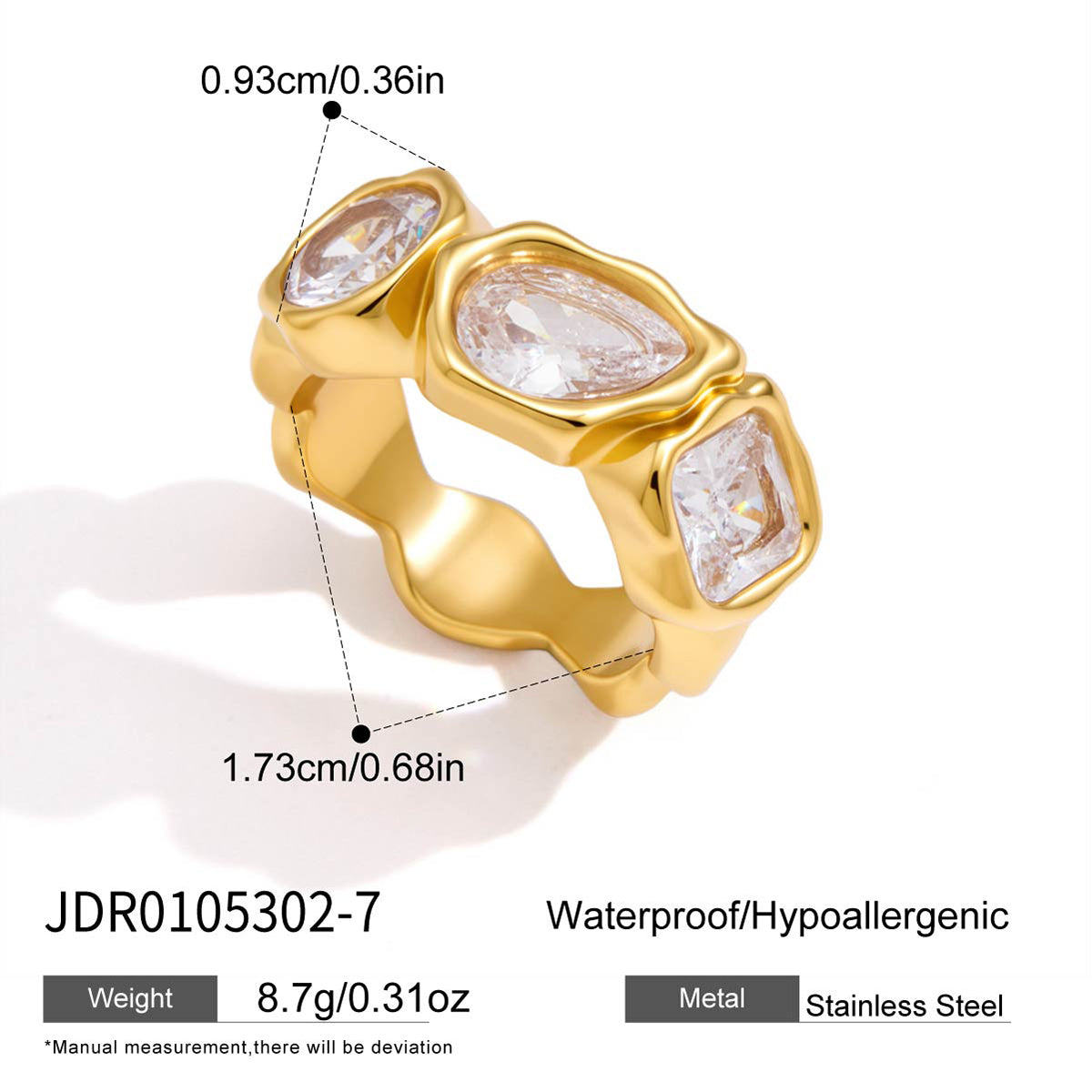 Teardrop Zircon Hammered