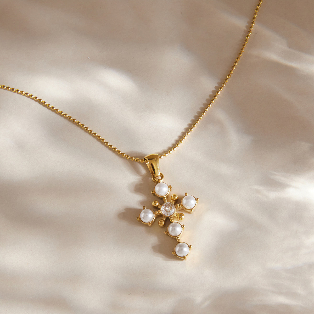 Pearls Cross Pendant