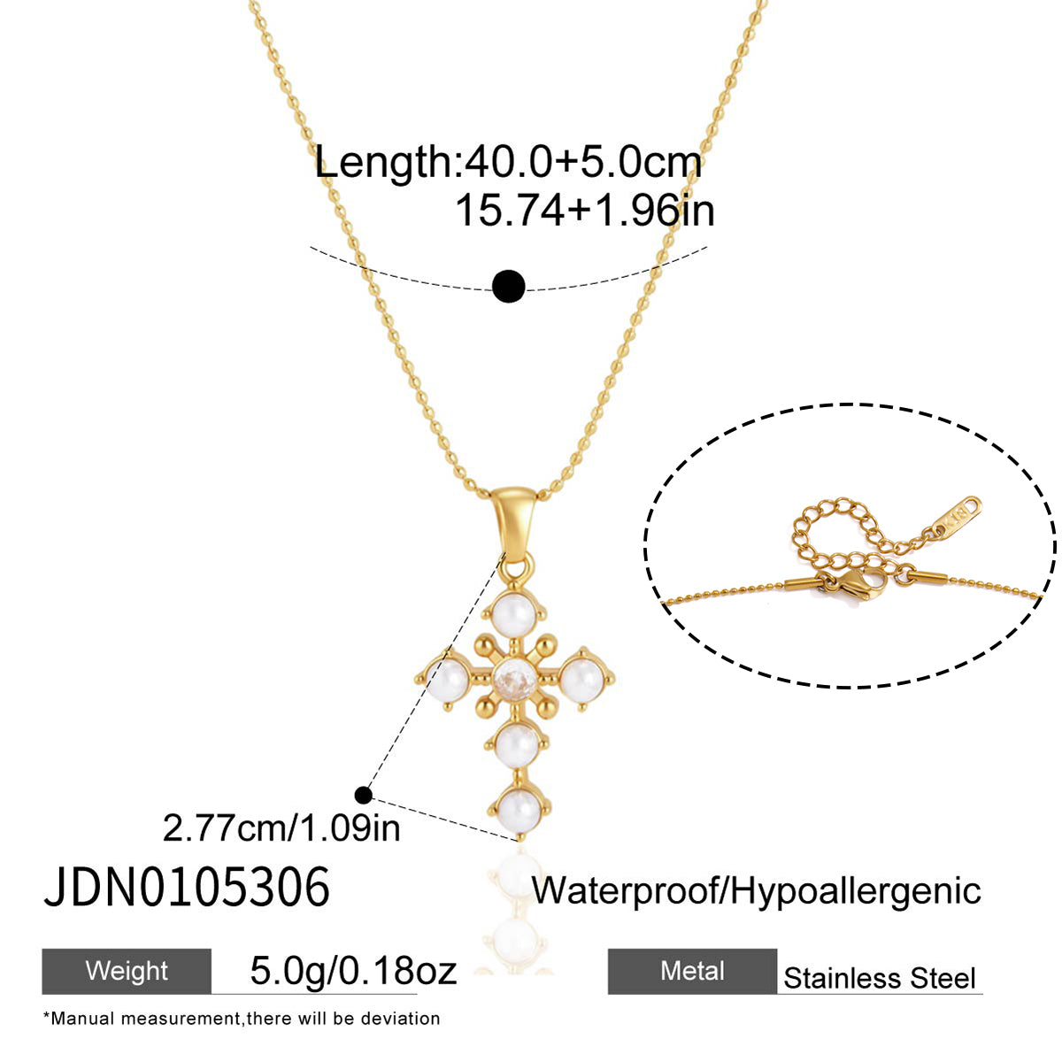 Pearls Cross Pendant