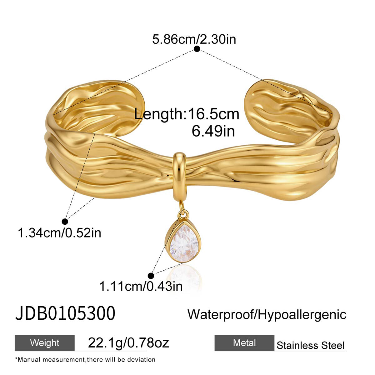 Open Bracelet Teardrop