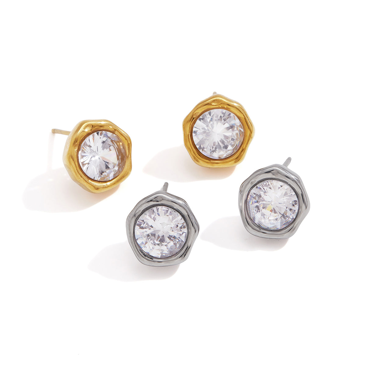 Bezel-set Hammered Irregular