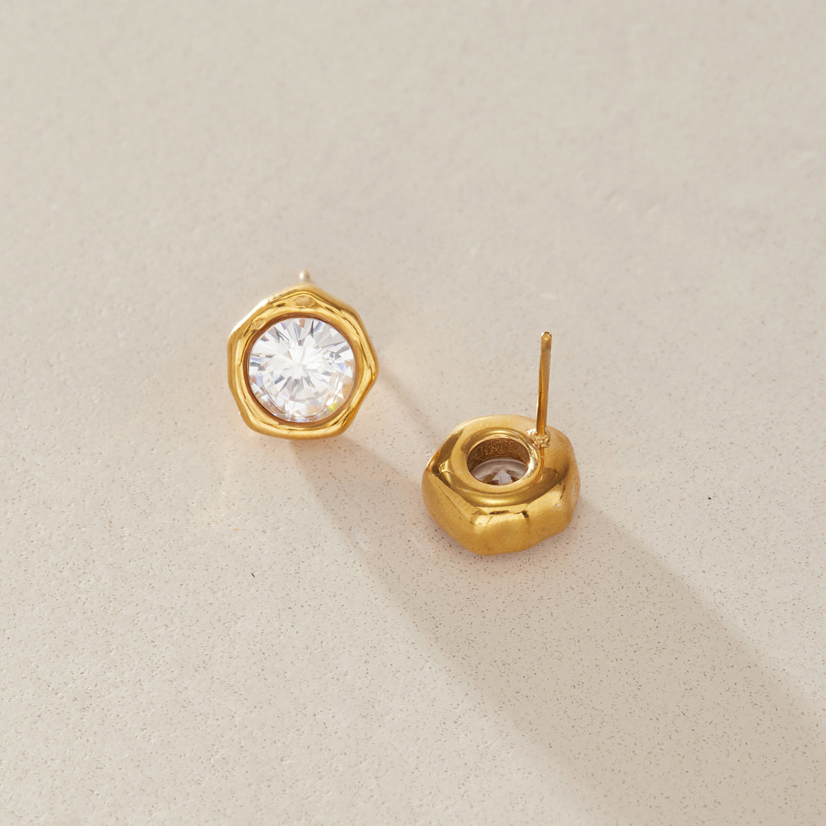 Bezel-set Hammered Irregular