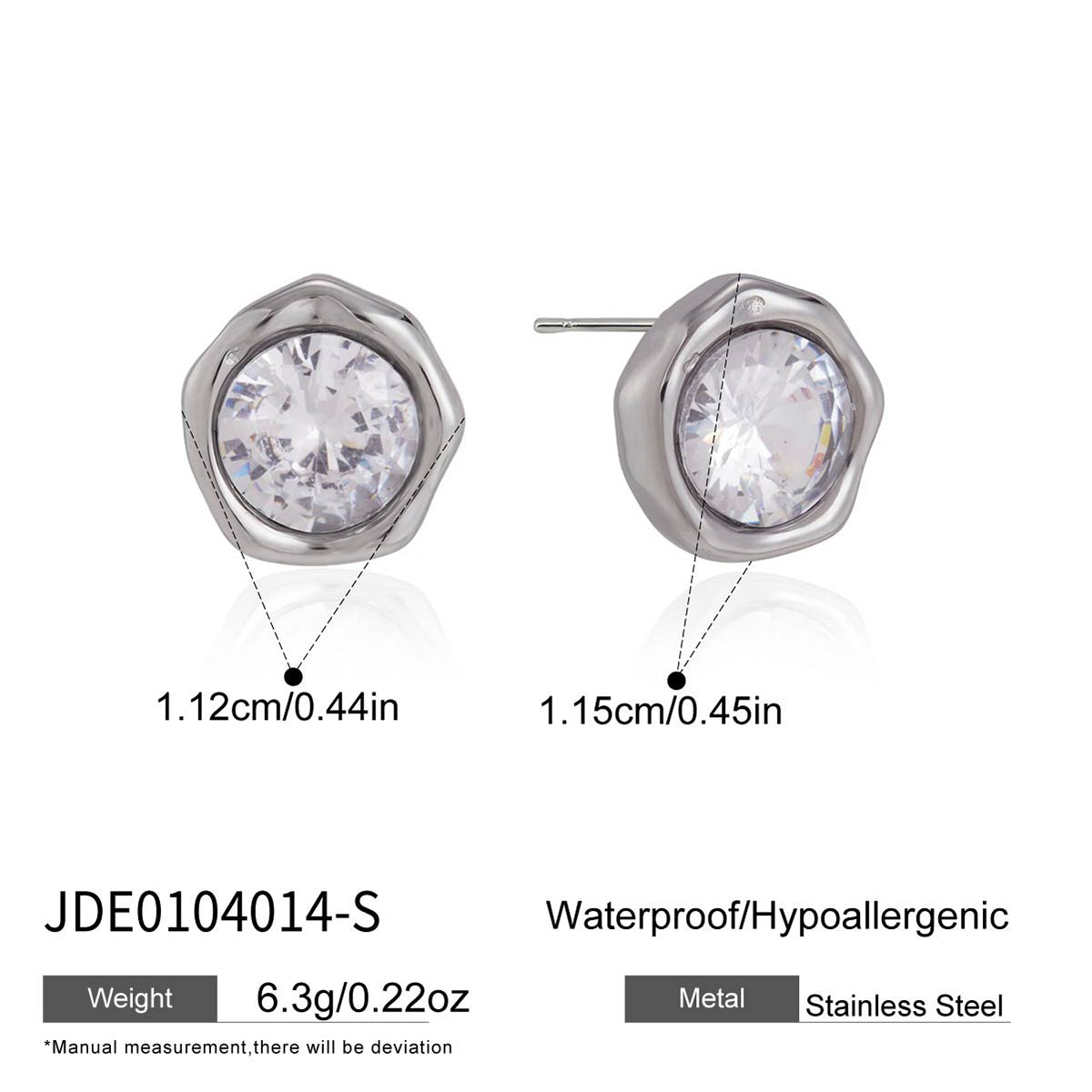 Bezel-set Hammered Irregular