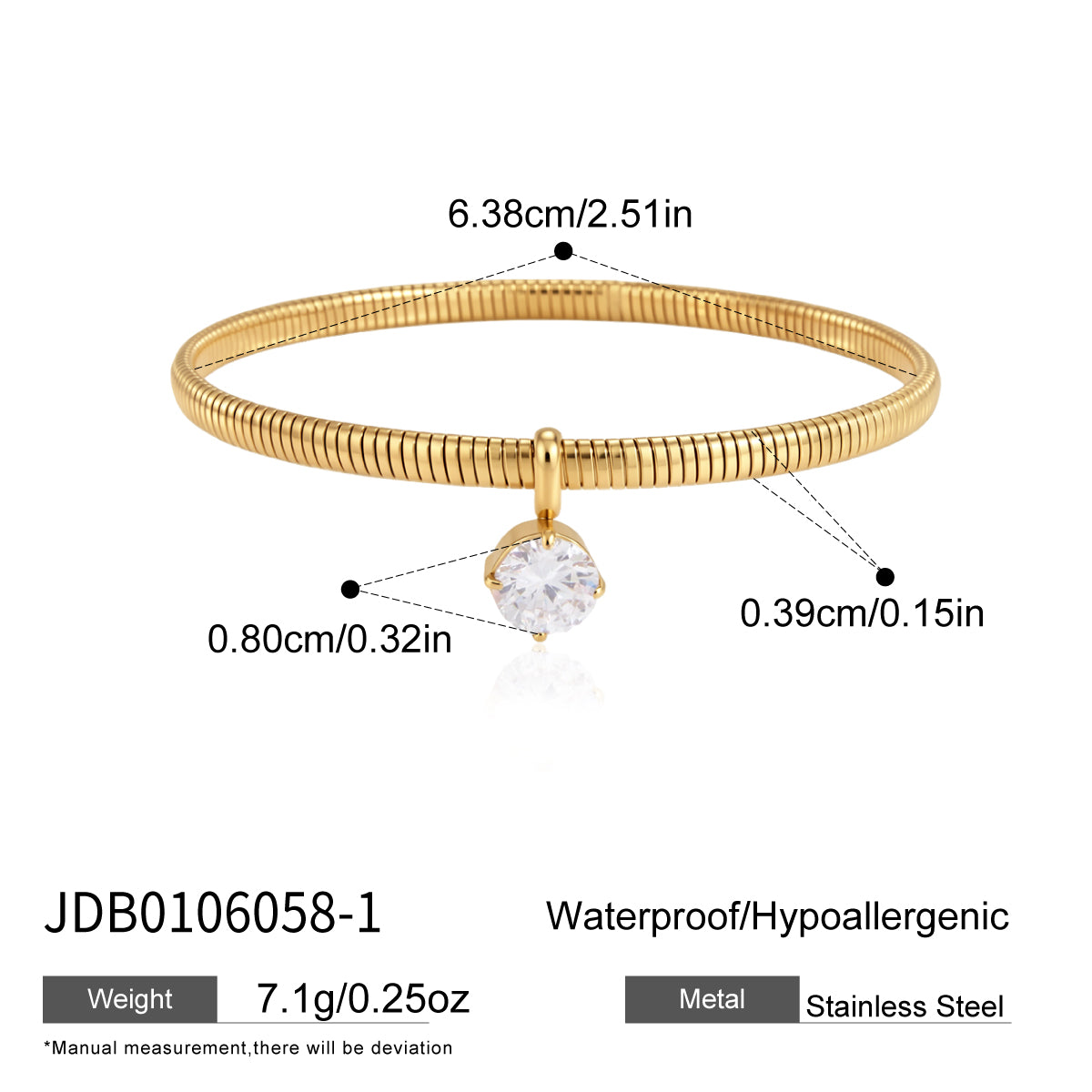 Zircon Pendant Snake Bracelet