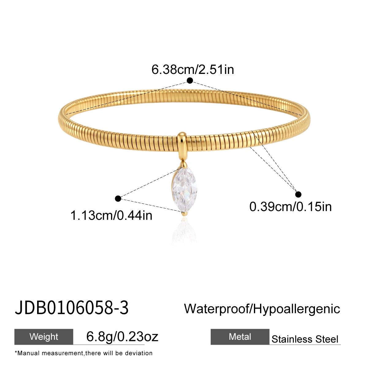 Zircon Pendant Snake Bracelet