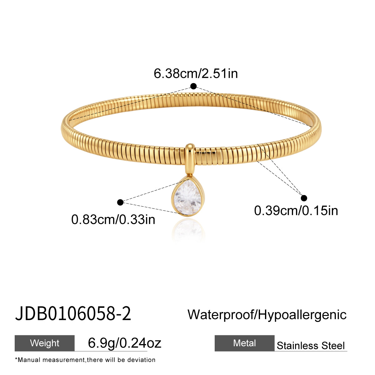 Zircon Pendant Snake Bracelet