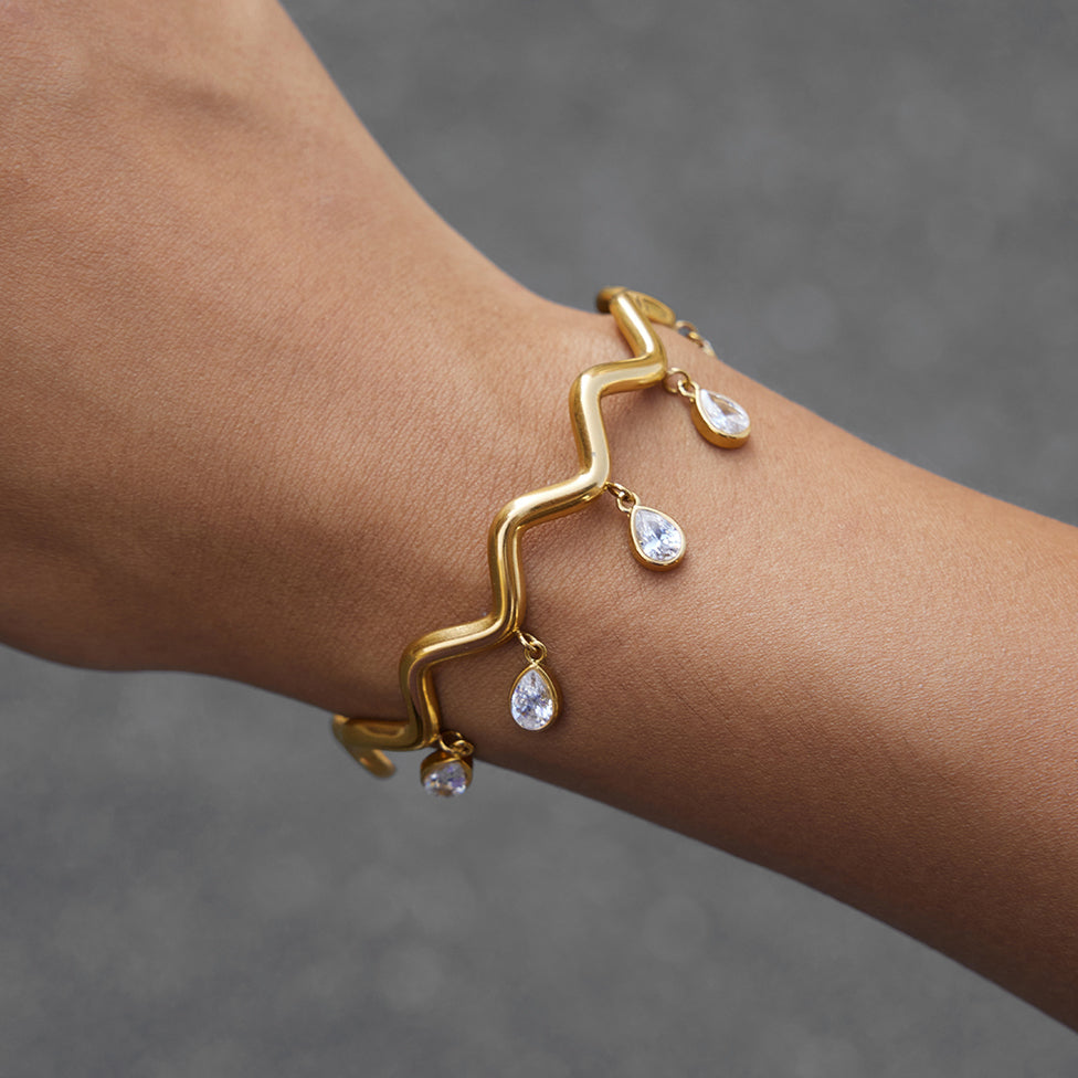 Elegant Zircon Open Bangle