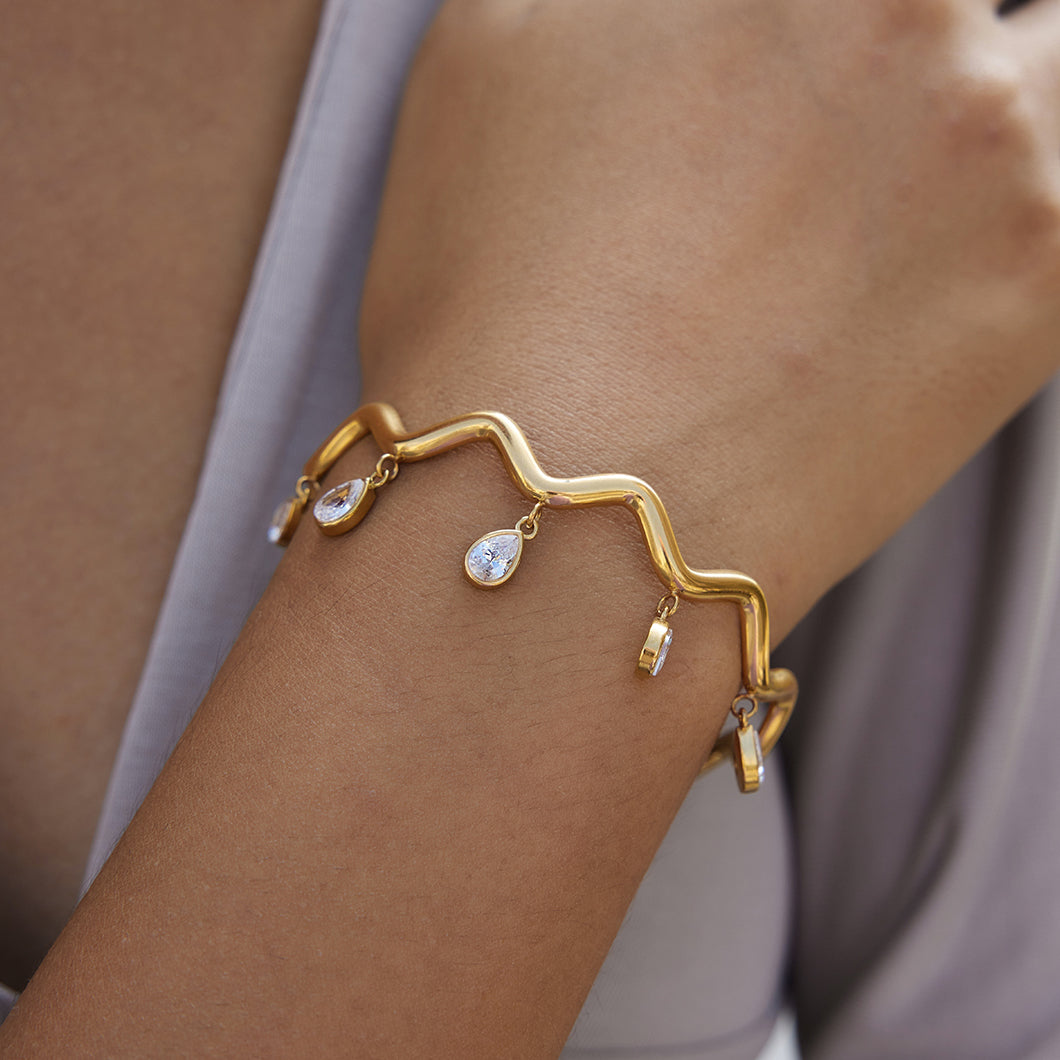 Elegant Zircon Open Bangle