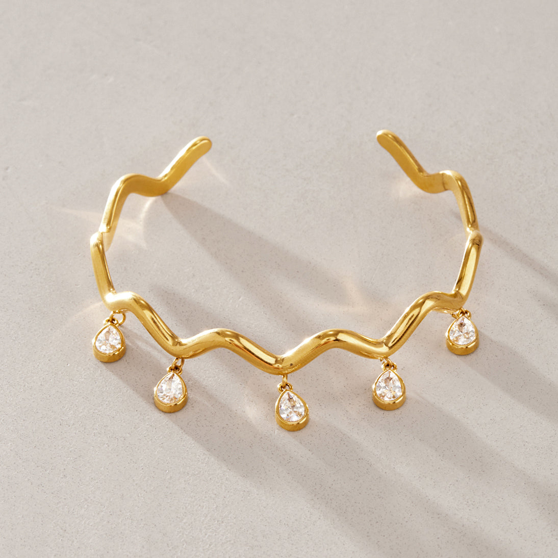 Elegant Zircon Open Bangle
