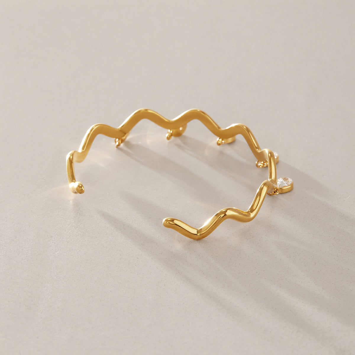 Elegant Zircon Open Bangle