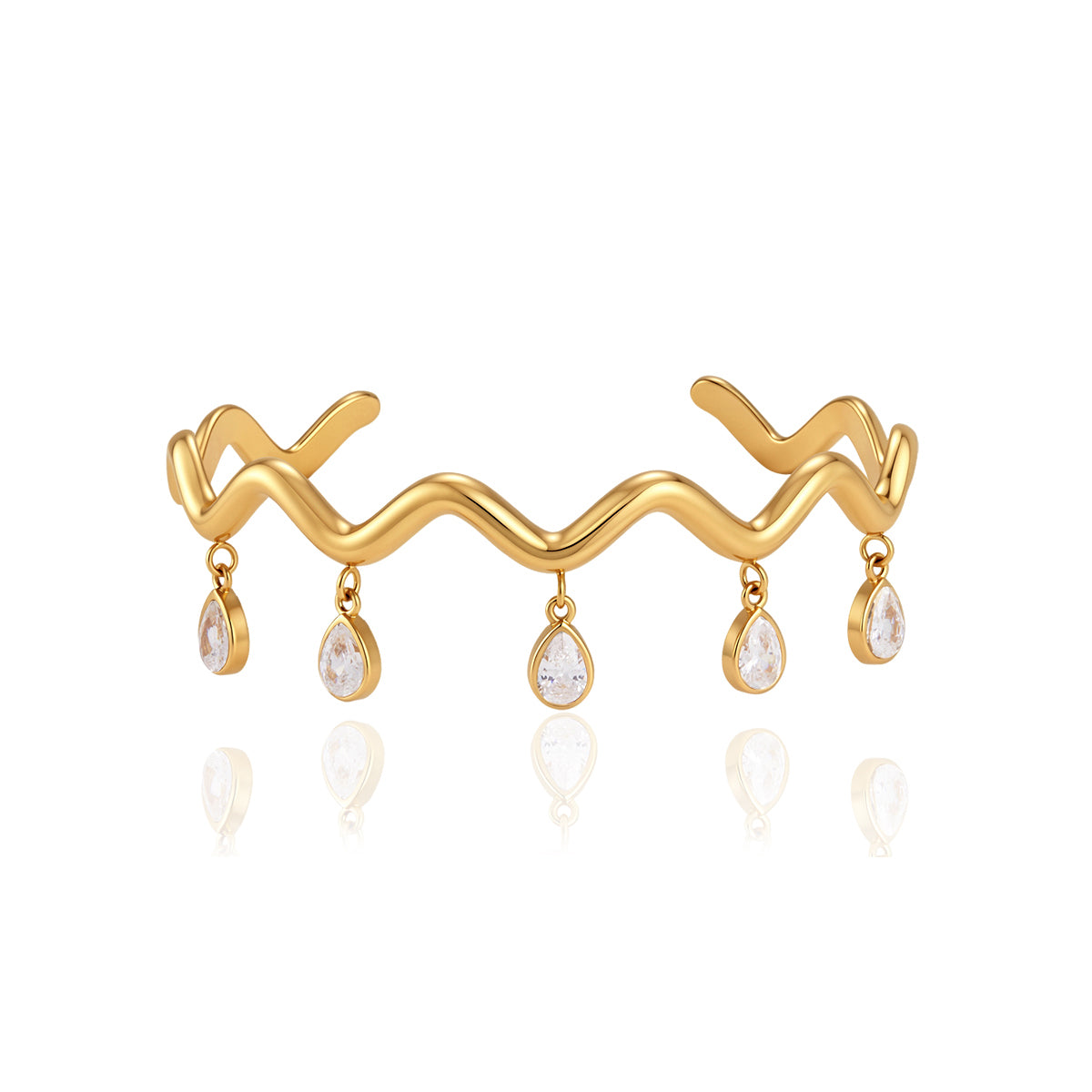 Elegant Zircon Open Bangle