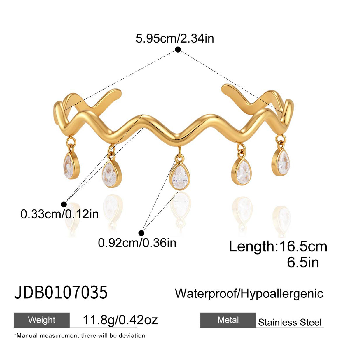 Elegant Zircon Open Bangle